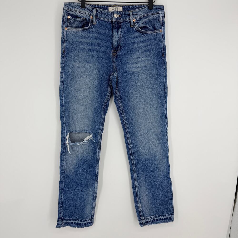 Free People We the Free Slim Boyfriend Jean Distressed Quality Denim Womens 30